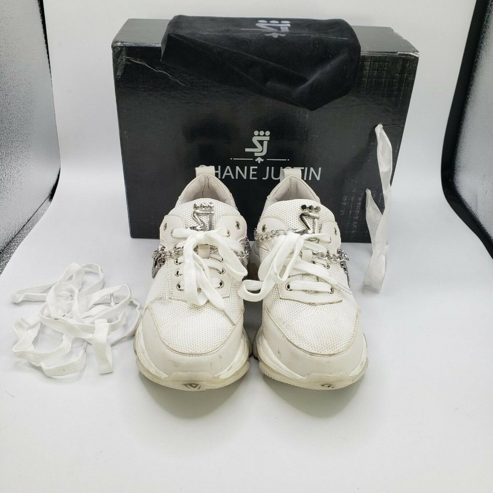 Shane Justin Sneaker Blanco Trainer Size 38/US 6-6.5 womens w Box - Picture 6 of 11